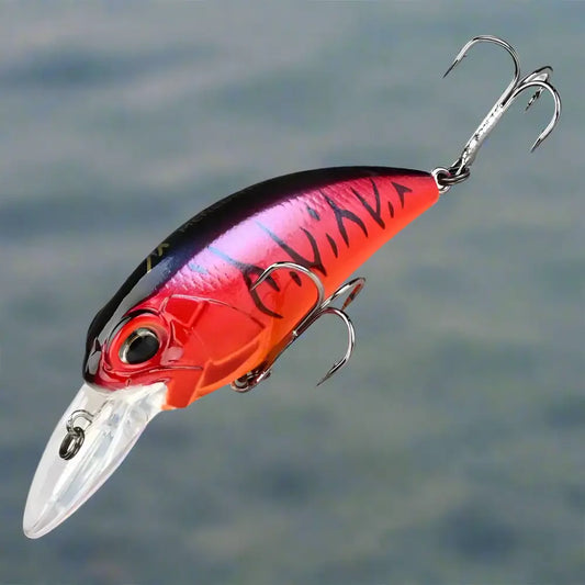 Meredith M65 Crankbait in bright orange and purple designed for effective fishing