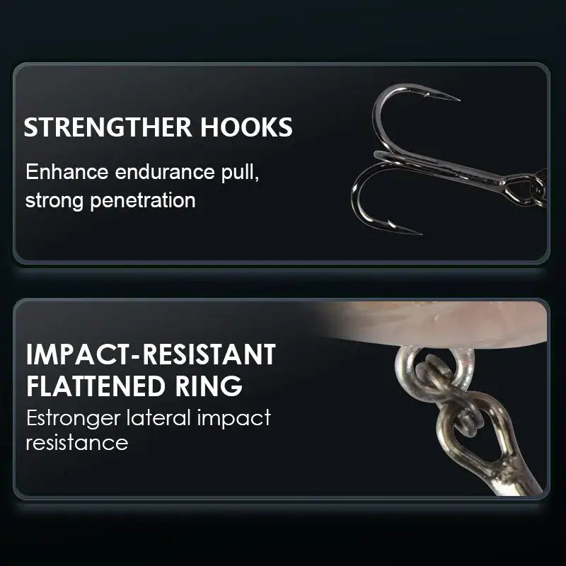 Meredith M65 Crankbait with Strengthened Hooks and Impact-Resistant Flattened Ring for Enhanced Performance