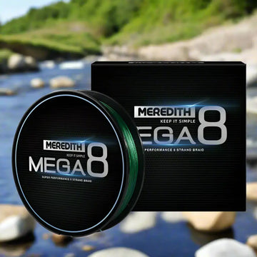 Meredith Mega 8x Braided Fishing Line | Ultra-Strong 8-Strand Construction | Zero Stretch for Instant Hooksets