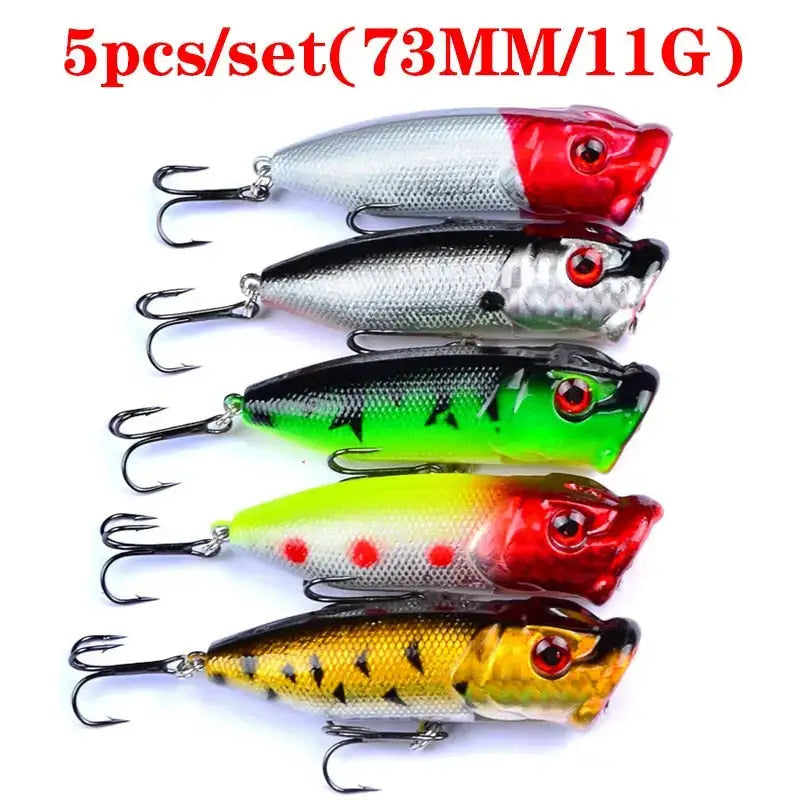 Multi-color-style lure selection featuring five lures in various colors for effective fishing
