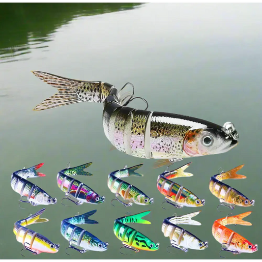 Multi jointed rainbow lure with realistic design for effective fishing in freshwater and saltwater