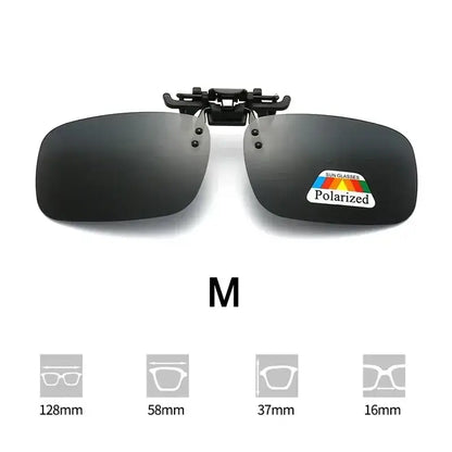 Polarized clip-on sunglasses for fishing, designed to enhance visibility and reduce glare
