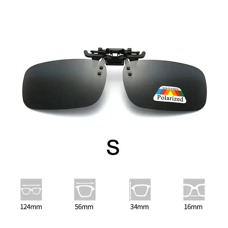 Polarized clip-on sunglasses for enhanced visibility while fishing with a sleek design