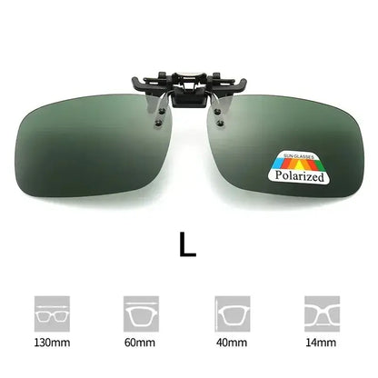 Polarized clip-on sunglasses designed for fishing with a classic stylish frame and essential UV protection