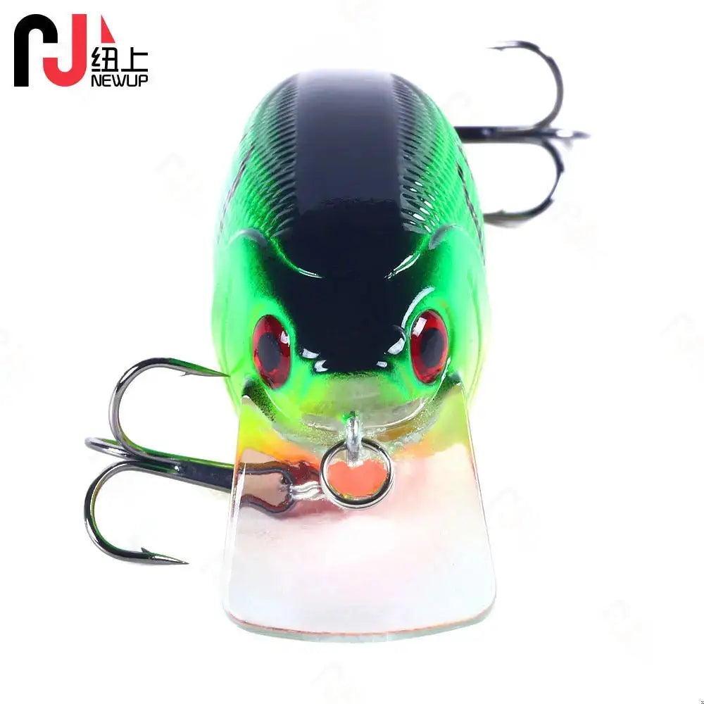 Bright green premium crank bait fishing lures with realistic eyes and sharp hooks for effective angling