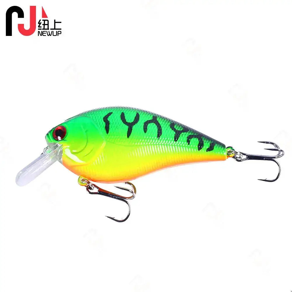 Premium crank bait fishing lures in bright green and yellow with sharp hooks for effective fishing