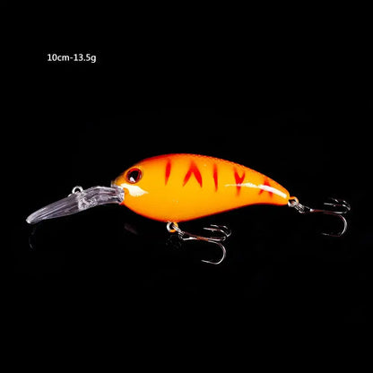 Premium crank bait fishing lures in vibrant orange color with sharp hooks for effective fishing