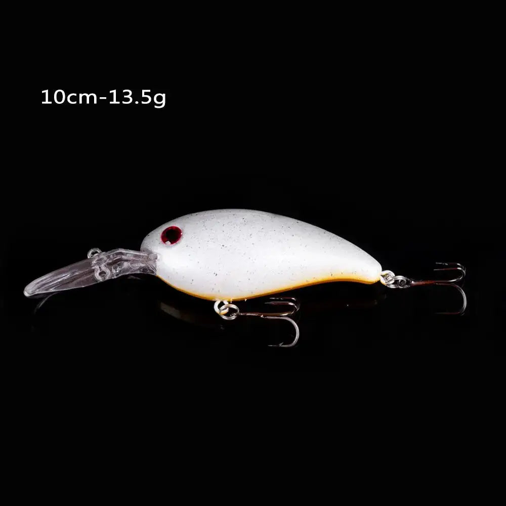 Premium crank bait fishing lures in white, 10cm length, designed for effective fishing.