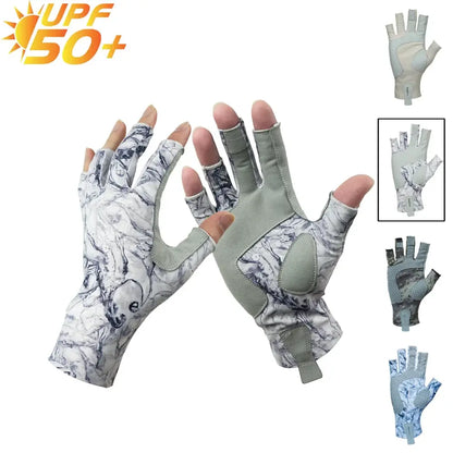Lightweight fingerless fishing gloves with UPF 50+ protection for sun safety and enhanced grip