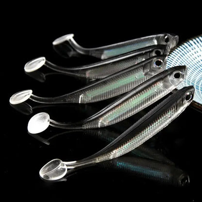 Set of silver minnow fishing lures designed for attracting a variety of fish species