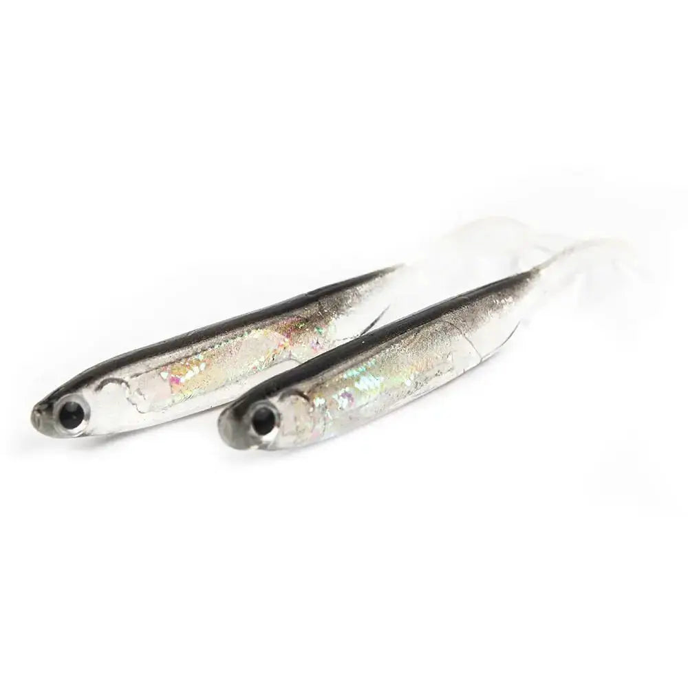 Two silver minnow fishing lures with realistic appearance for effective freshwater fishing
