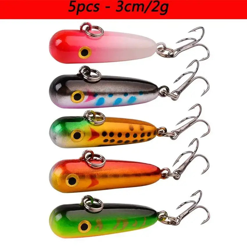 5pcs slow minnow lures set in various colors for effective fishing lures