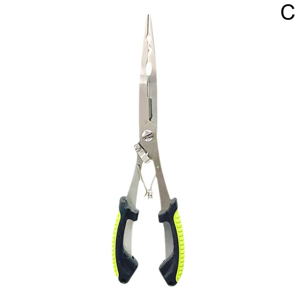 Durable stainless steel fishing pliers with ergonomic grips for easy use while fishing
