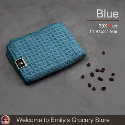 Blue super absorbent fishing towels measuring 30x70cm for effective drying and cleaning.