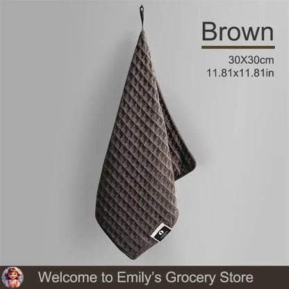 Brown super absorbent fishing towels measuring 30x30cm for effective drying on fishing trips