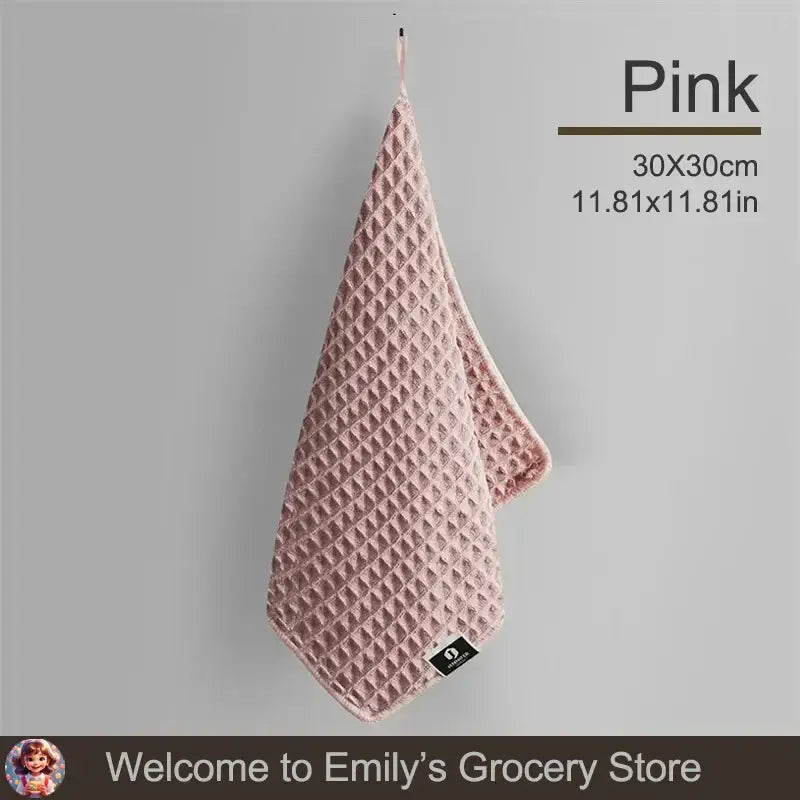 Pink super absorbent fishing towels in 30x30cm size for effective drying and cleaning during fishing trips
