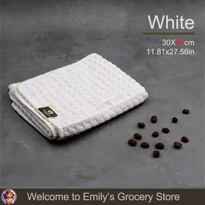 White super absorbent fishing towels measuring 30x70cm for drying hands and gear while fishing