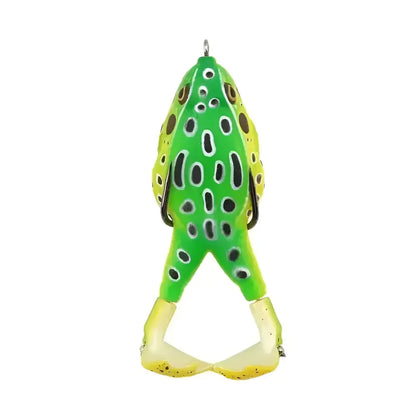 Bright Green Double Propeller Frog Lure for effective fishing in freshwater environments