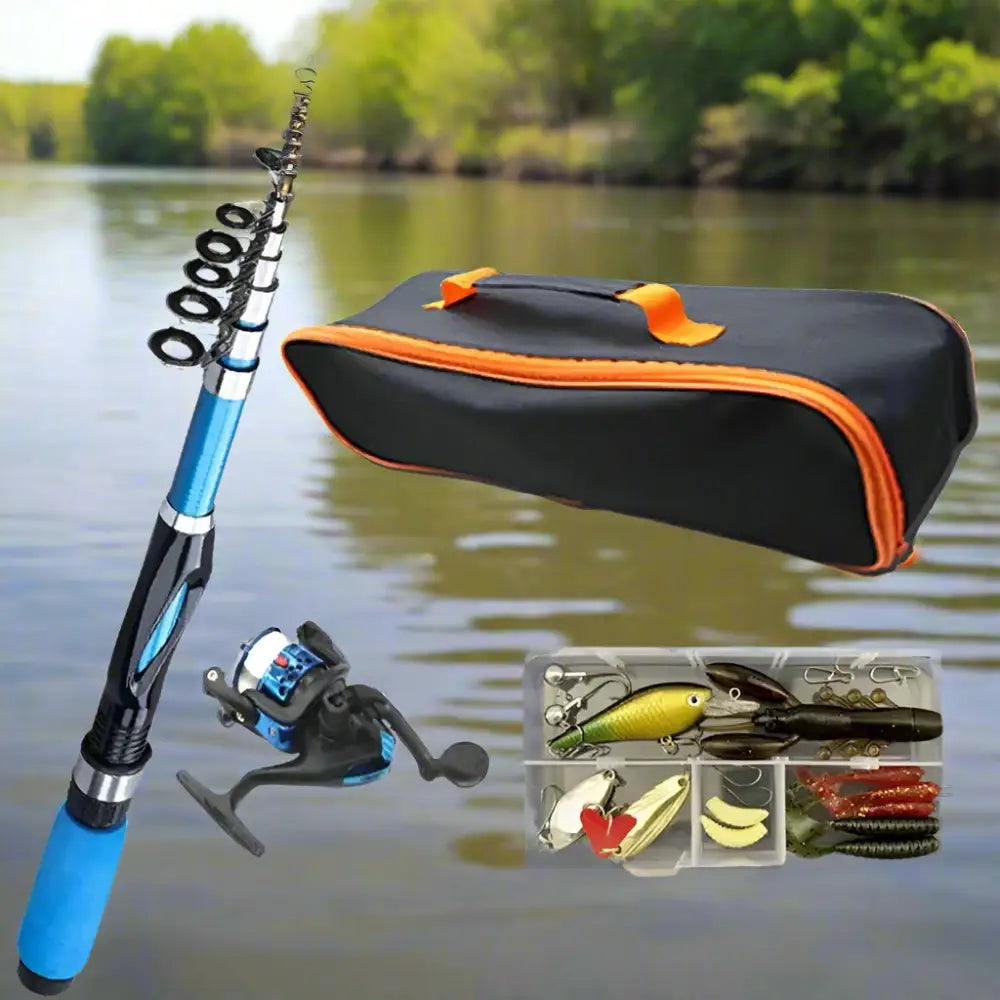Fishing rod and tackle combo with durable reel and accessories for a great fishing experience