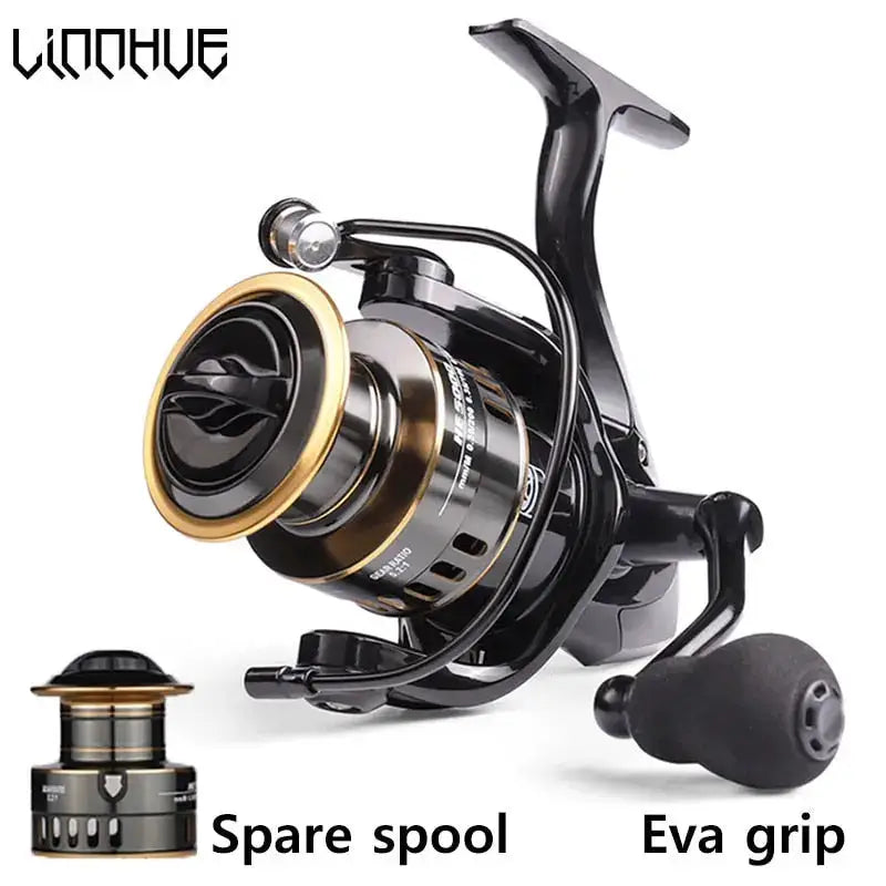 HE500-7000 fishing reel with spare spool and ergonomic Eva grip for enhanced fishing performance