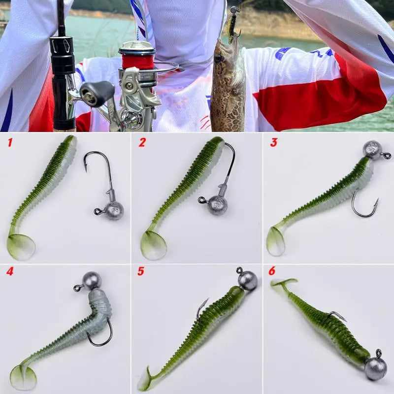 Soft fishing lures kit featuring various designs for effective fishing techniques