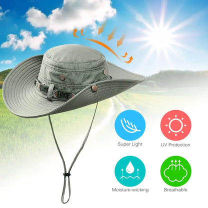 Lightweight sun protection fishing hats with UV protection and moisture-wicking features