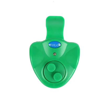Green audible fishing alarm from The Fishing Gear Shop designed to alert anglers when a fish bites